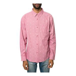 Fourstar Clothing Mens The Calico LS Button Up Shirt, Red, NWT